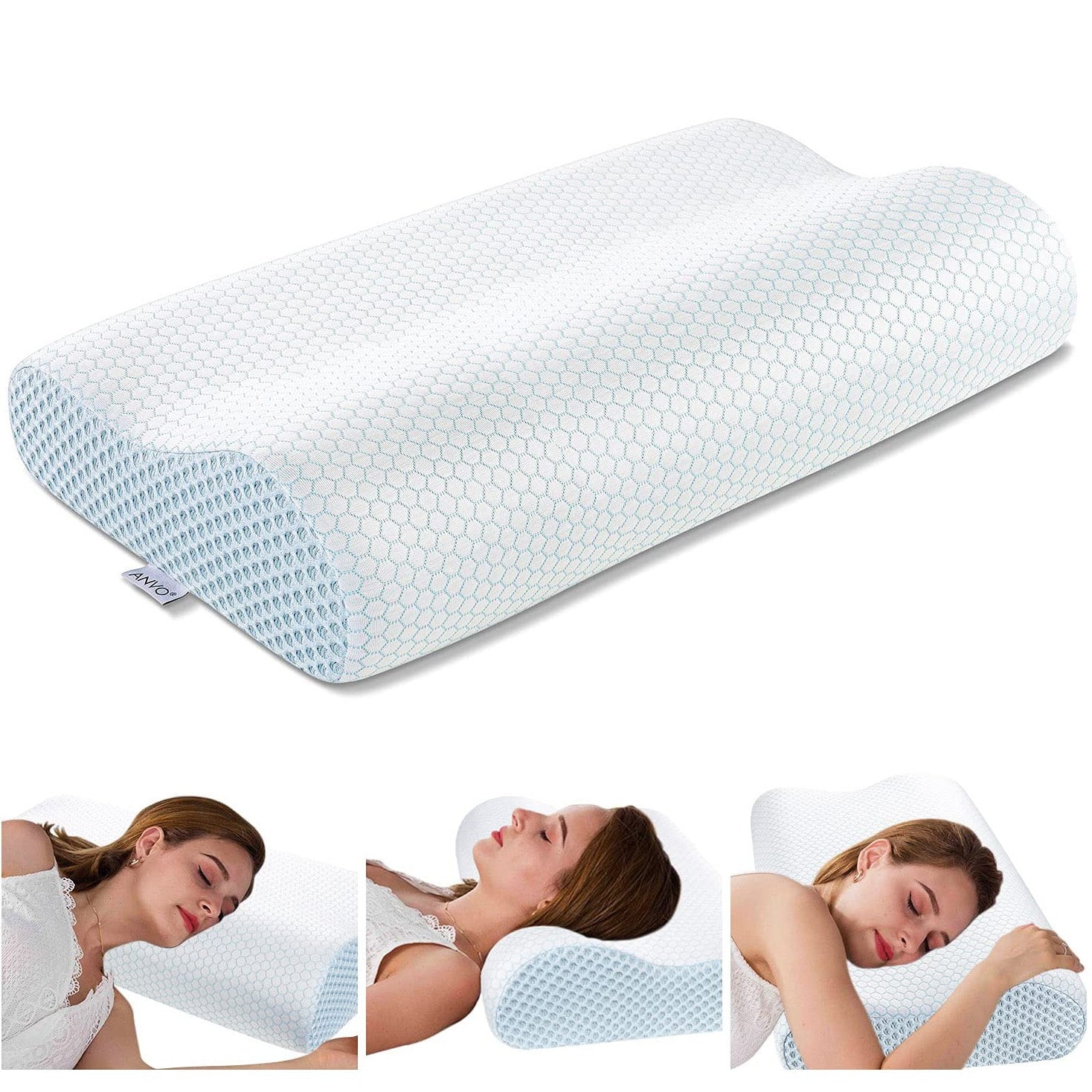 Anvo Contour Cervical Memory Foam Pillow for Sleeping Side Back Stomach  Sleeper – Anvo Home